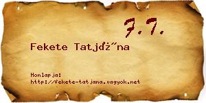 Fekete Tatjána névjegykártya