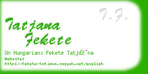tatjana fekete business card
